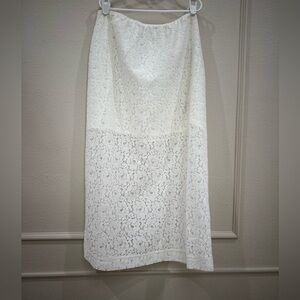 Old Navy NWT White Lace Floral spring summer Midi Skirt XS